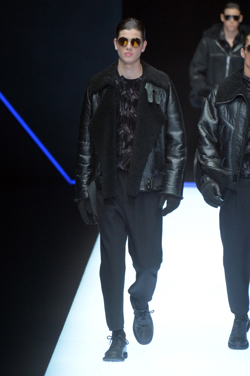 Lucas Prada featured in  the Emporio Armani fashion show for Autumn/Winter 2018