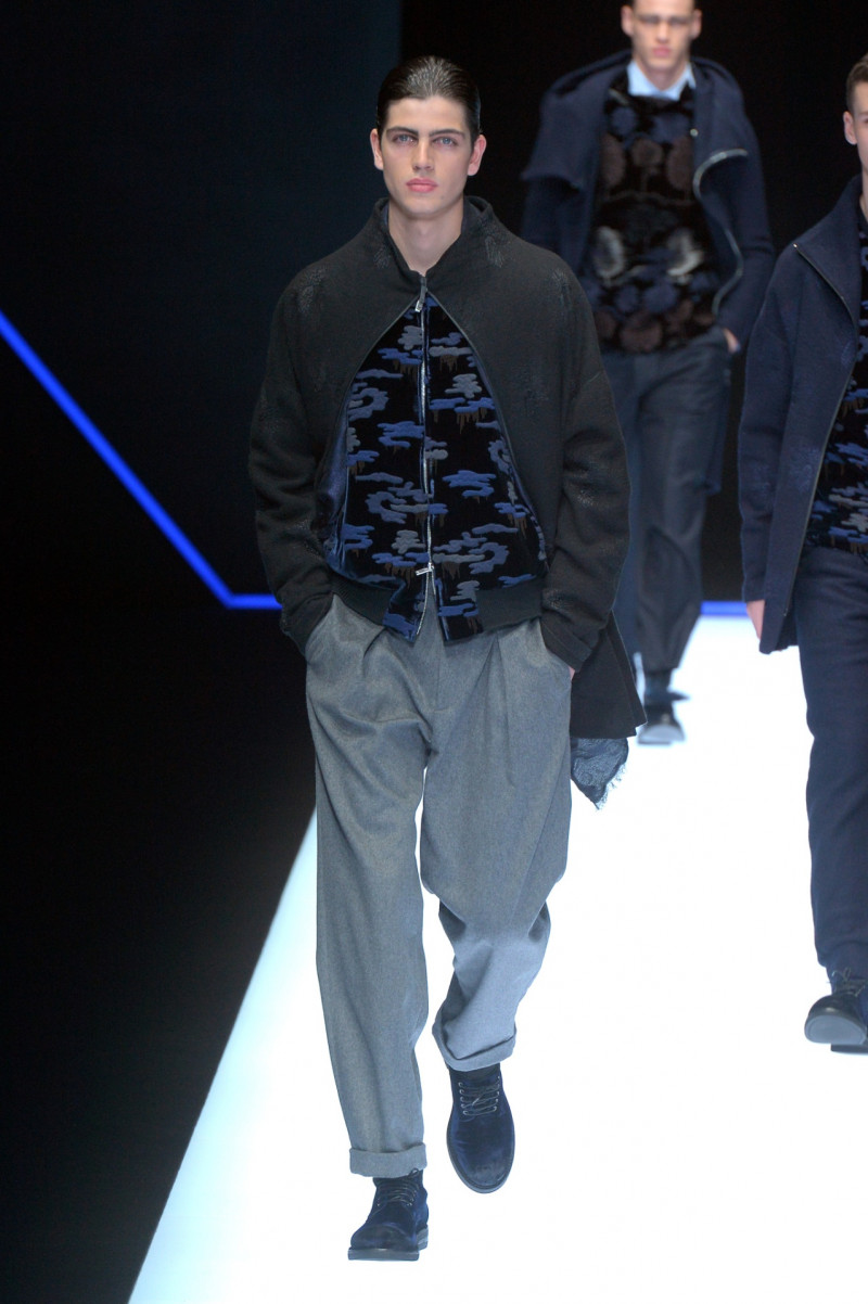 Lucas Prada featured in  the Emporio Armani fashion show for Autumn/Winter 2018