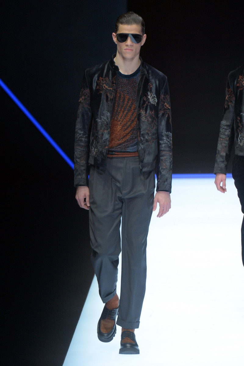 Daan Bach featured in  the Emporio Armani fashion show for Autumn/Winter 2018