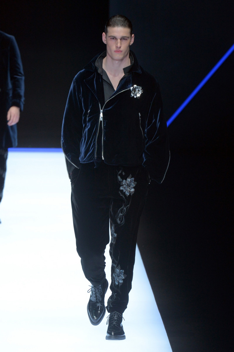 Victor Perr featured in  the Emporio Armani fashion show for Autumn/Winter 2018