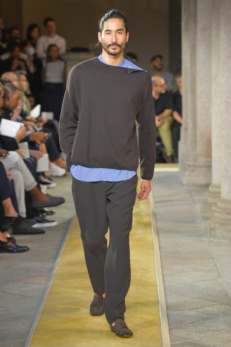 Tony Thornburg featured in  the Giorgio Armani fashion show for Spring/Summer 2020