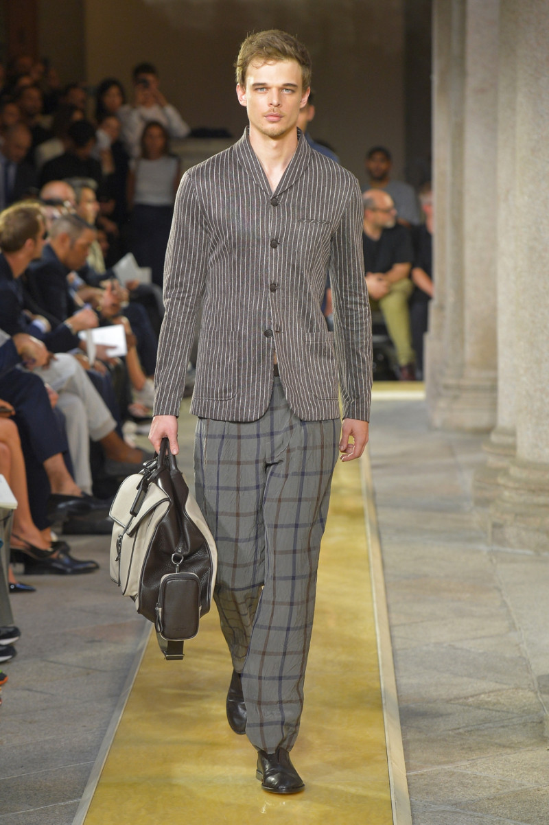 Andre Bona featured in  the Giorgio Armani fashion show for Spring/Summer 2020