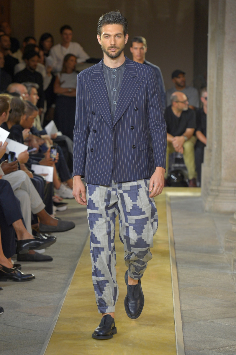 Simone Curto featured in  the Giorgio Armani fashion show for Spring/Summer 2020