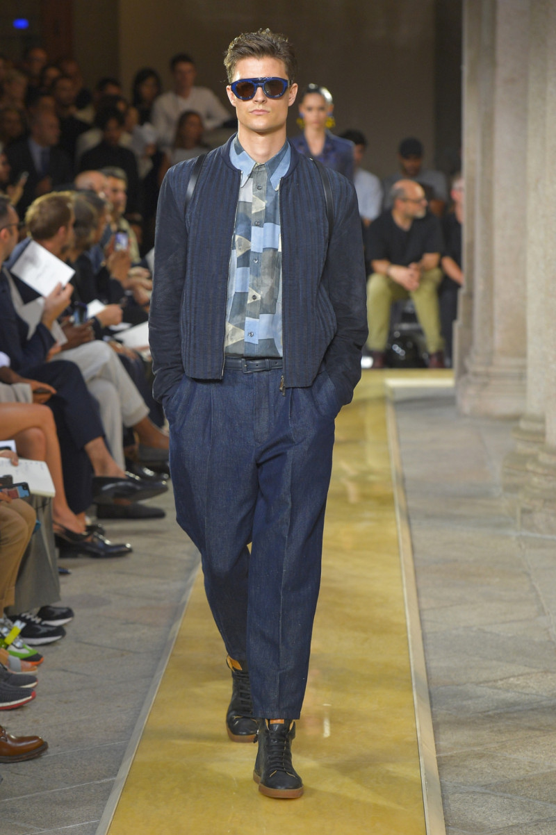 Igor Jovanovic featured in  the Giorgio Armani fashion show for Spring/Summer 2020