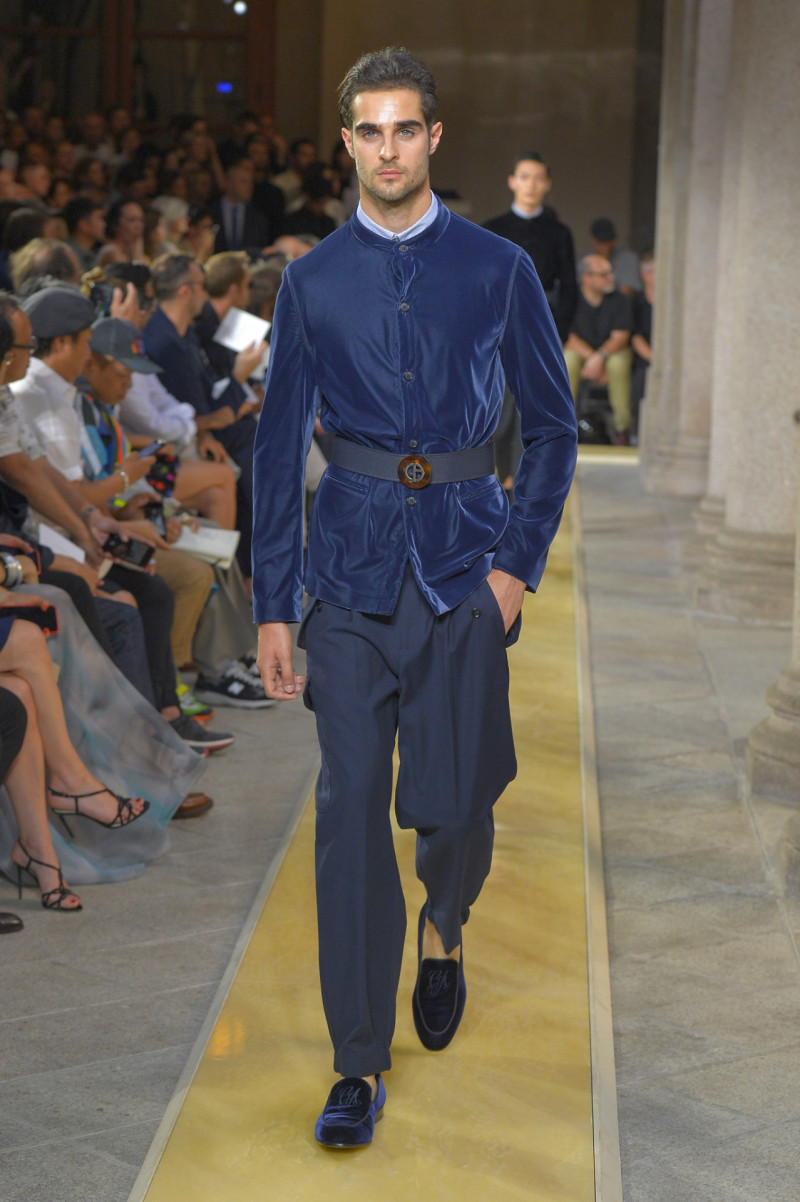 Jeff Zimbris featured in  the Giorgio Armani fashion show for Spring/Summer 2020