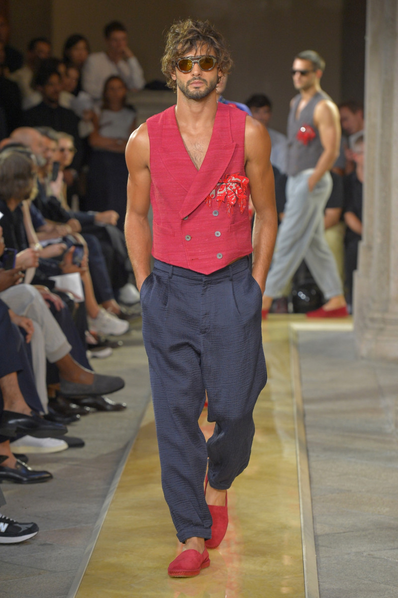 Marlon Teixeira featured in  the Giorgio Armani fashion show for Spring/Summer 2020