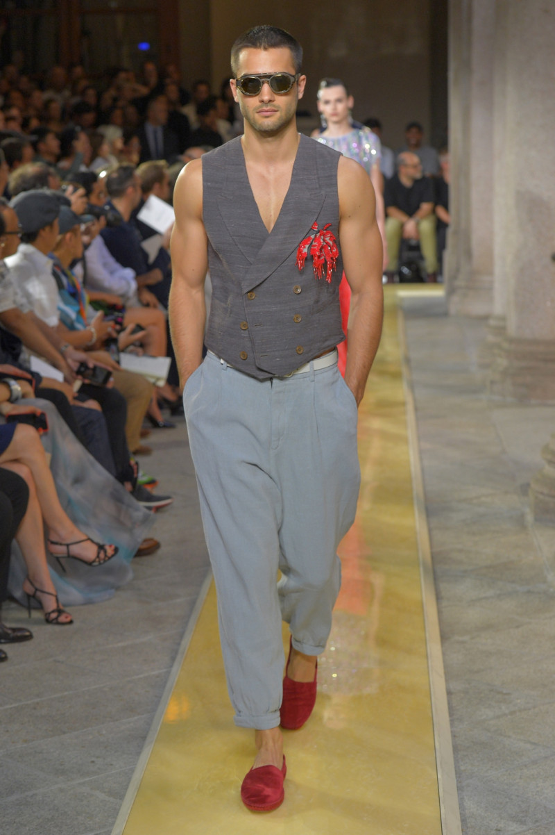 Aleksandar Rusic featured in  the Giorgio Armani fashion show for Spring/Summer 2020