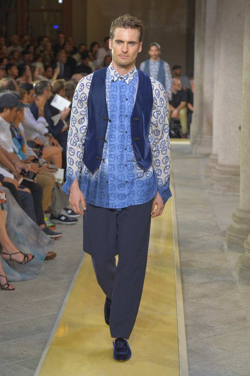 Maxime Daunay featured in  the Giorgio Armani fashion show for Spring/Summer 2020