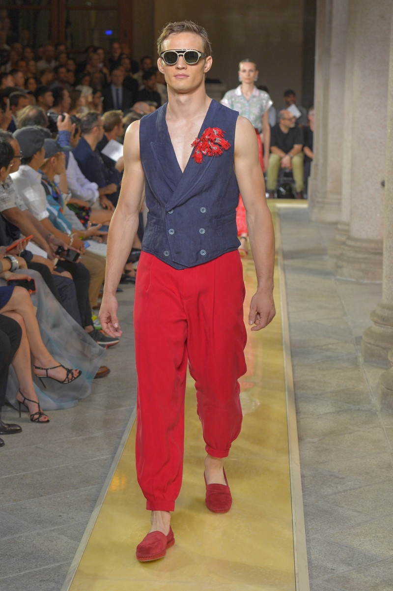 Julian Schneyder featured in  the Giorgio Armani fashion show for Spring/Summer 2020