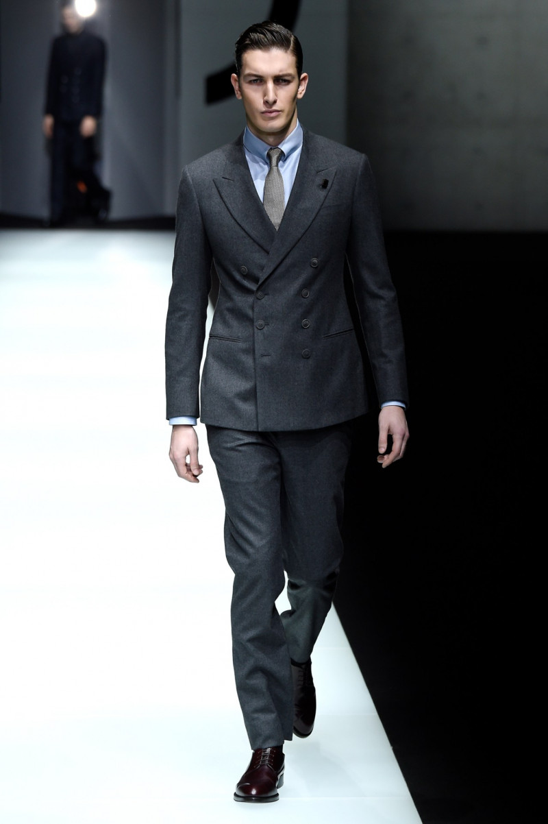 Oli Lacey featured in  the Giorgio Armani fashion show for Autumn/Winter 2018