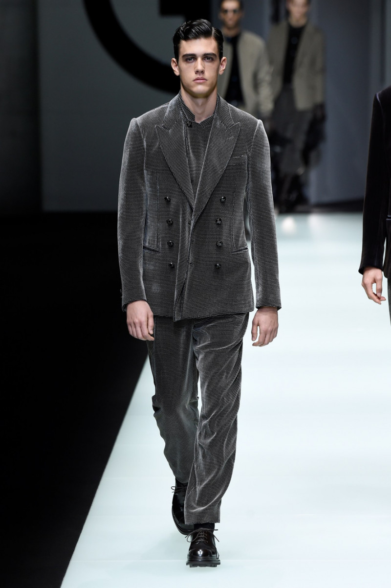 Xavier Serrano featured in  the Giorgio Armani fashion show for Autumn/Winter 2018