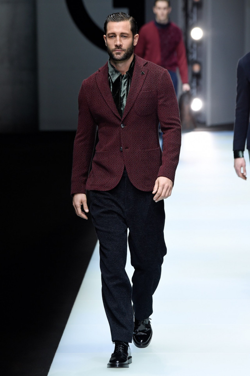 John Halls featured in  the Giorgio Armani fashion show for Autumn/Winter 2018