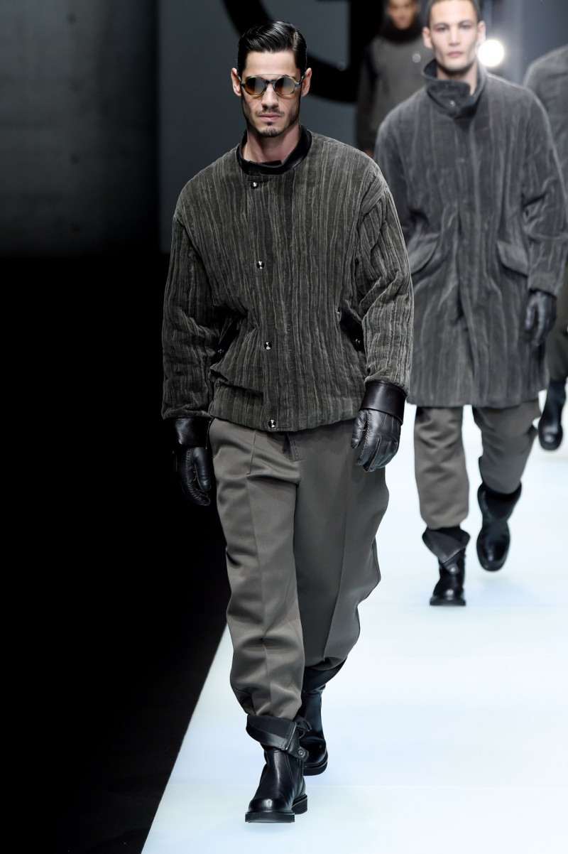 Alessio Wilms featured in  the Giorgio Armani fashion show for Autumn/Winter 2018