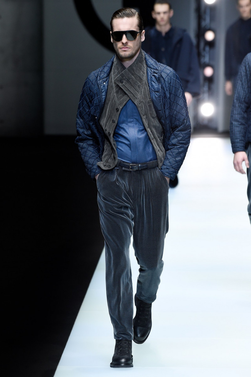 Maxime Daunay featured in  the Giorgio Armani fashion show for Autumn/Winter 2018