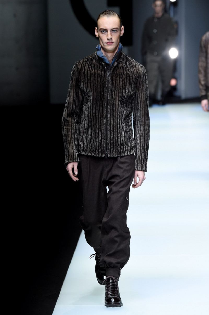 Roberto Sipos featured in  the Giorgio Armani fashion show for Autumn/Winter 2018