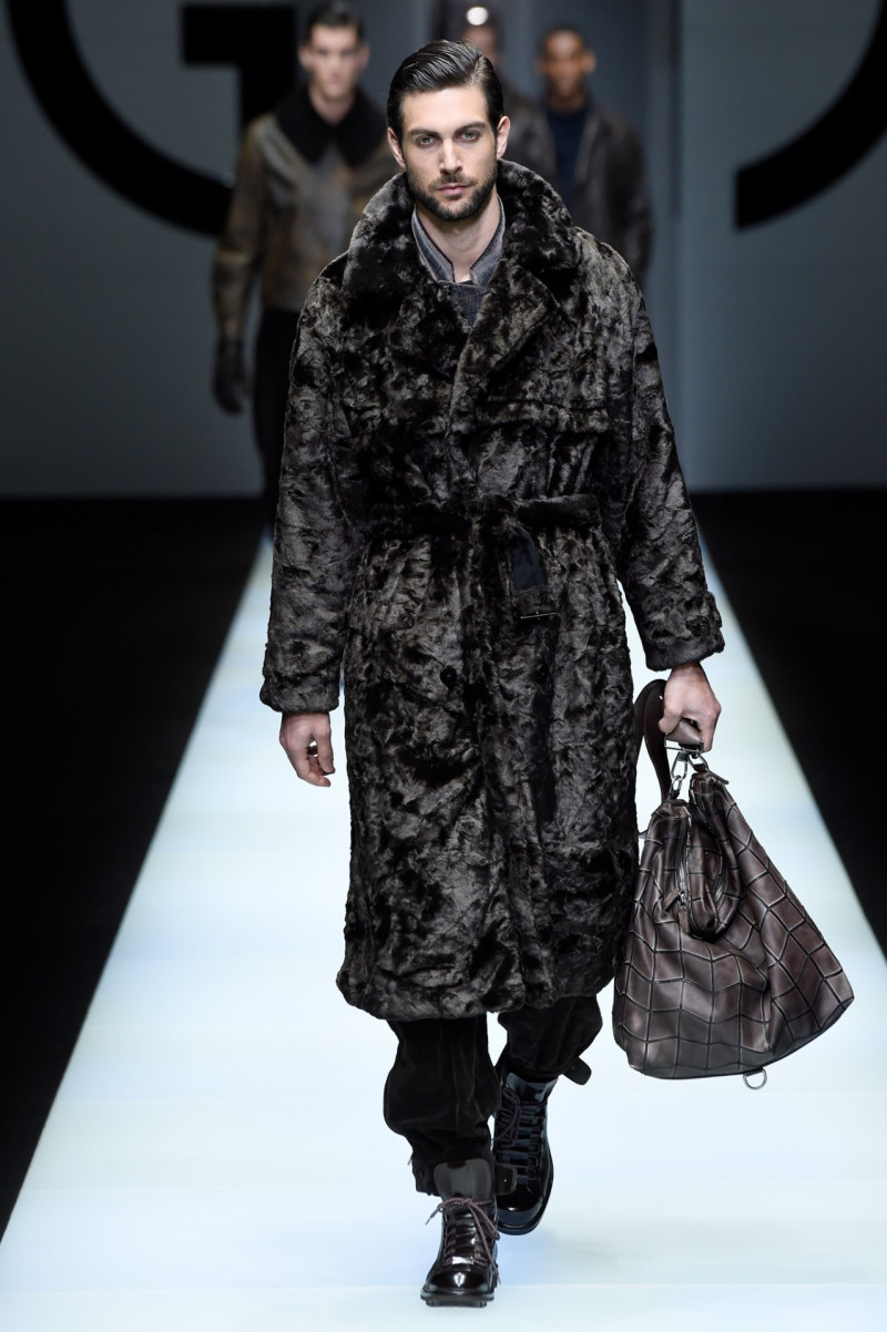 Simone Curto featured in  the Giorgio Armani fashion show for Autumn/Winter 2018