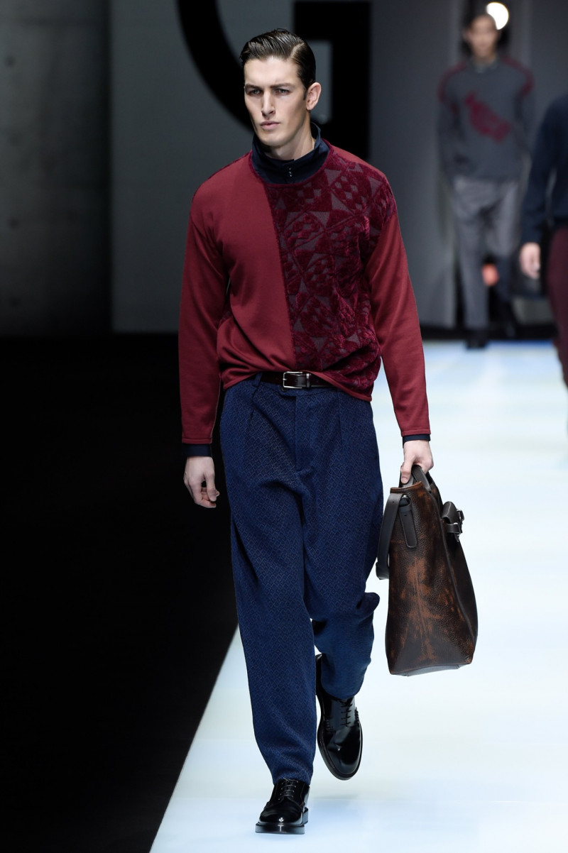 Oli Lacey featured in  the Giorgio Armani fashion show for Autumn/Winter 2018