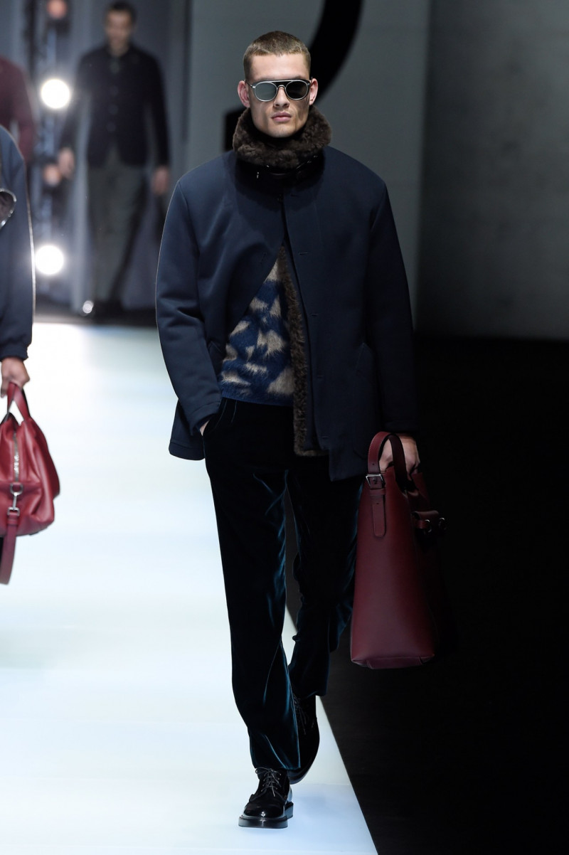 William Los featured in  the Giorgio Armani fashion show for Autumn/Winter 2018