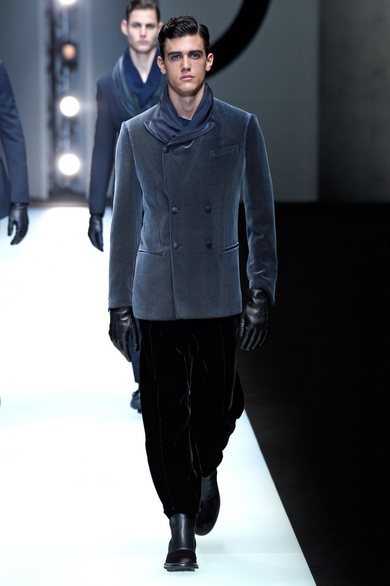 Xavier Serrano featured in  the Giorgio Armani fashion show for Autumn/Winter 2018