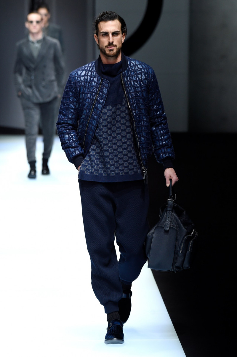 Clint Mauro featured in  the Giorgio Armani fashion show for Autumn/Winter 2018