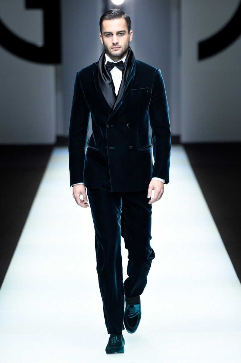 Aleksandar Rusic featured in  the Giorgio Armani fashion show for Autumn/Winter 2018