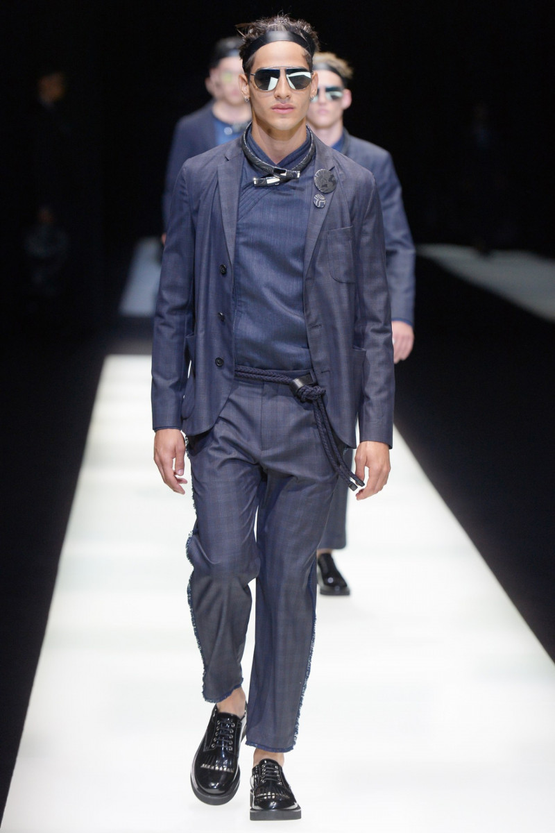 Jhonattan Burjack featured in  the Emporio Armani fashion show for Spring/Summer 2018