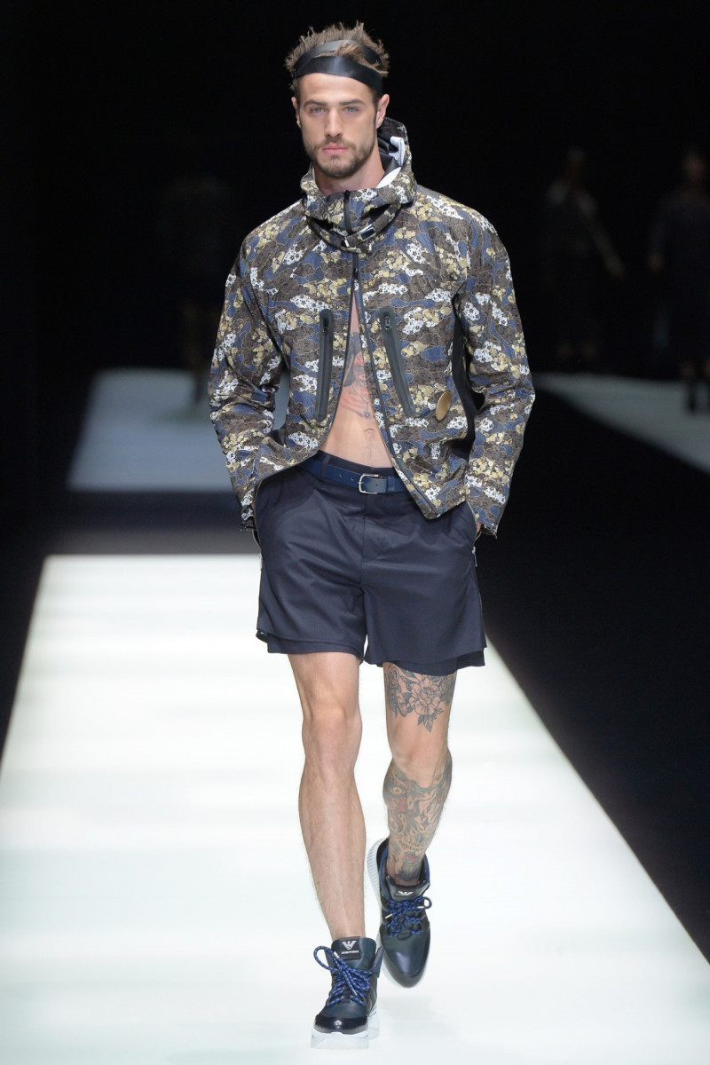 Andy Walters featured in  the Emporio Armani fashion show for Spring/Summer 2018