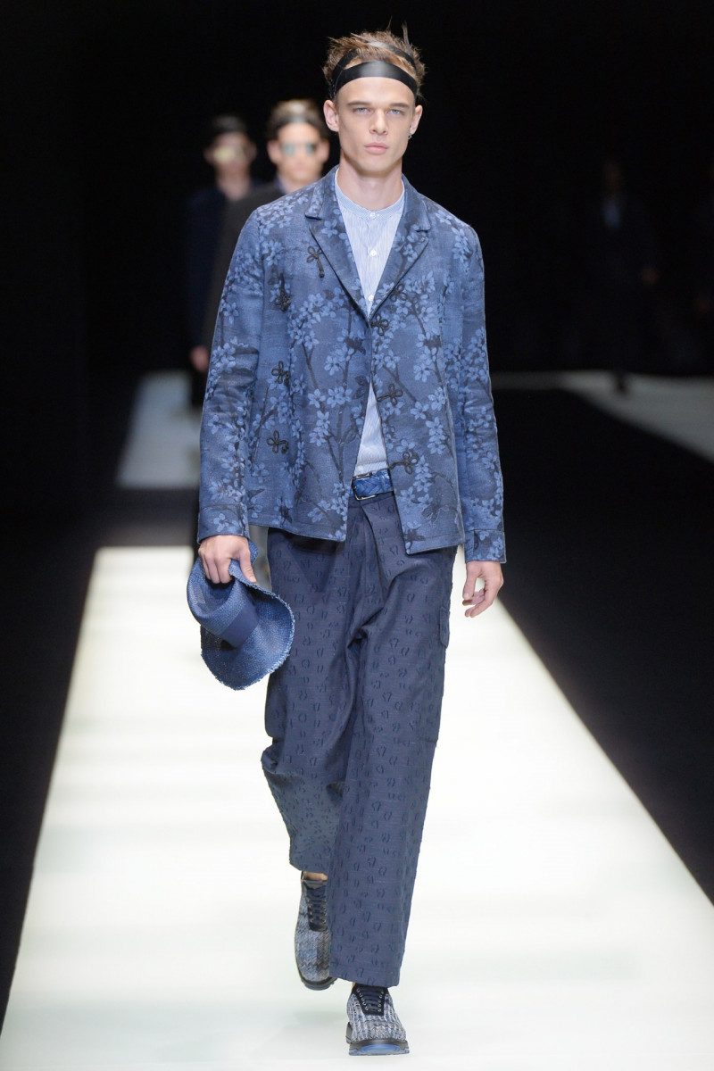 Andre Bona featured in  the Emporio Armani fashion show for Spring/Summer 2018