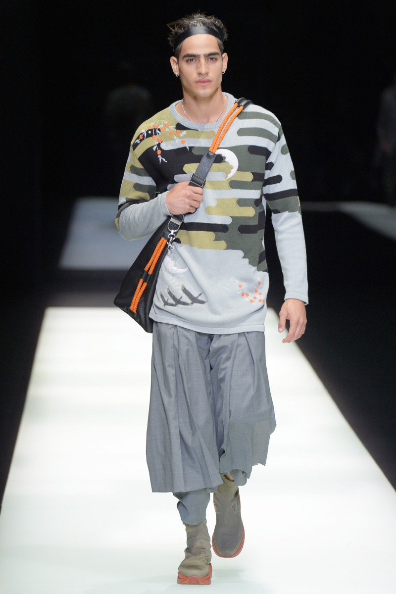 Jhonattan Burjack featured in  the Emporio Armani fashion show for Spring/Summer 2018