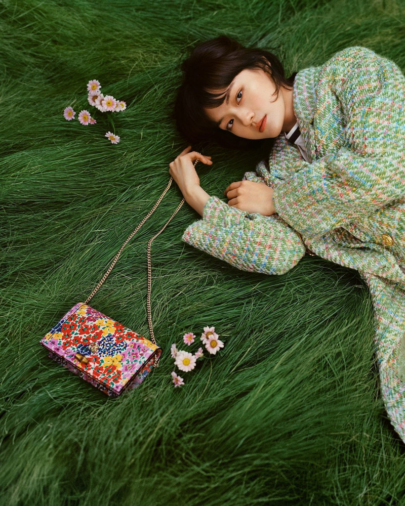 Qi Wen featured in  the Gucci advertisement for Summer 2023