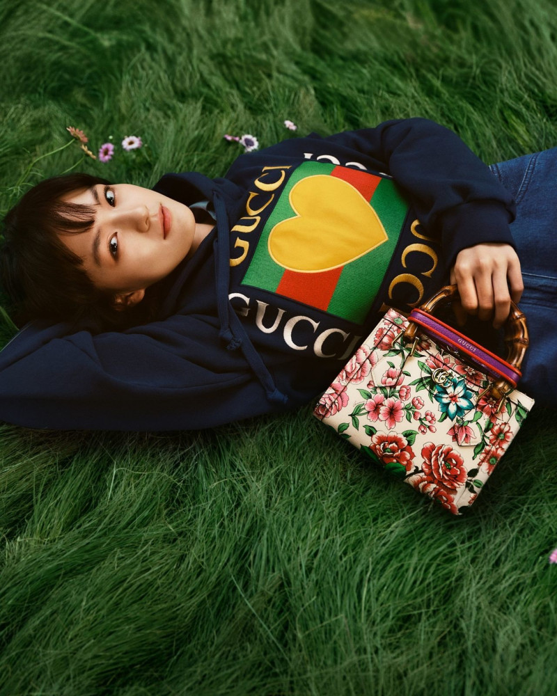 Qi Wen featured in  the Gucci advertisement for Summer 2023