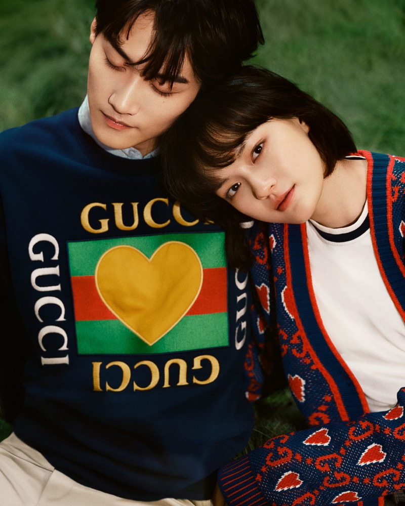 Qi Wen featured in  the Gucci advertisement for Summer 2023
