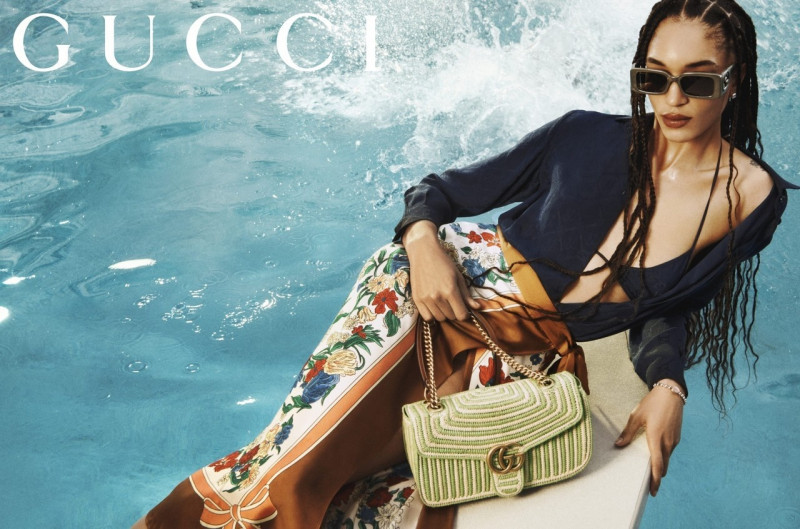 Indira Scott featured in  the Gucci advertisement for Summer 2023