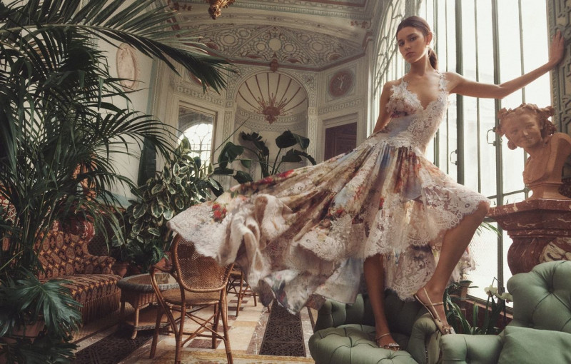 Vivienne Rohner featured in  the Zimmermann advertisement for Autumn/Winter 2023