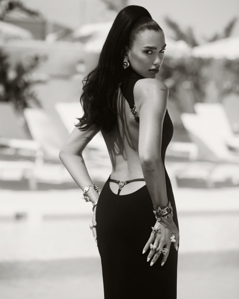 Dua Lipa featured in  the Versace La Vacanza  advertisement for Summer 2023