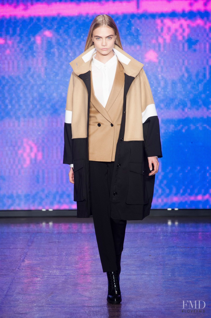 Cara Delevingne featured in  the DKNY fashion show for Autumn/Winter 2013