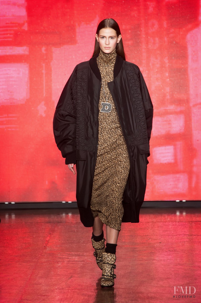 Jeanne Cadieu featured in  the DKNY fashion show for Autumn/Winter 2013