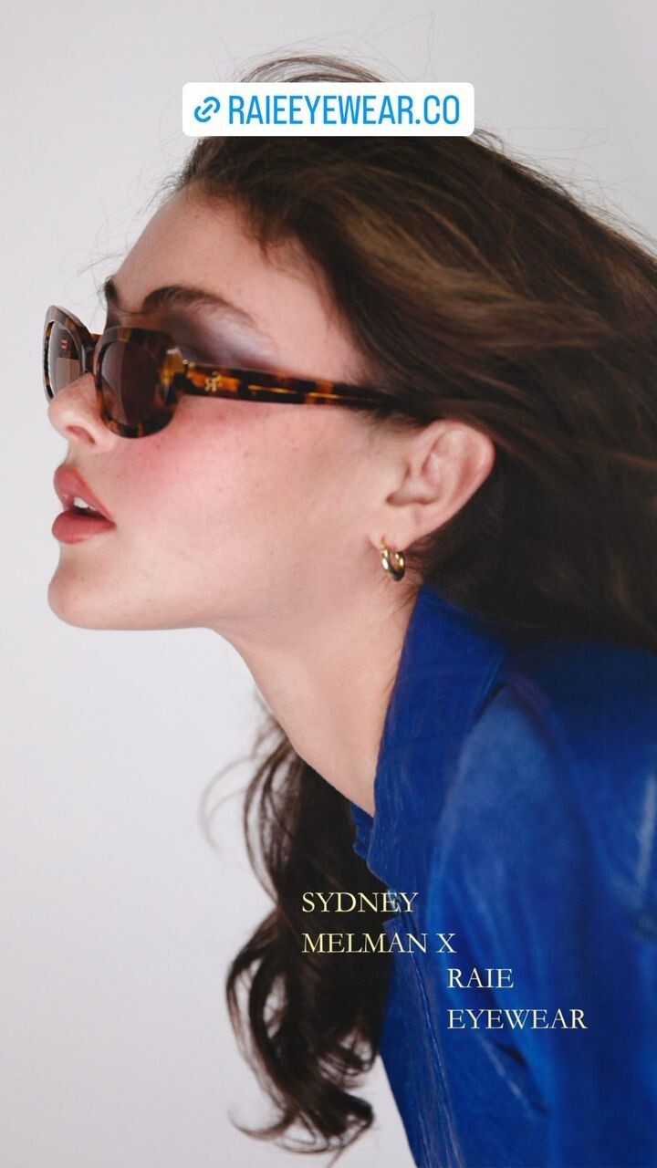 Sydney Melman featured in  the Raie advertisement for Autumn/Winter 2023