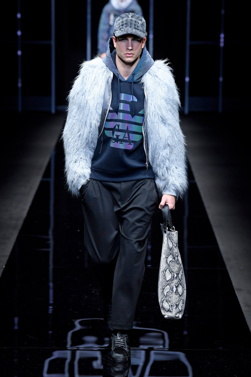 Mattia Narducci featured in  the Emporio Armani fashion show for Autumn/Winter 2019