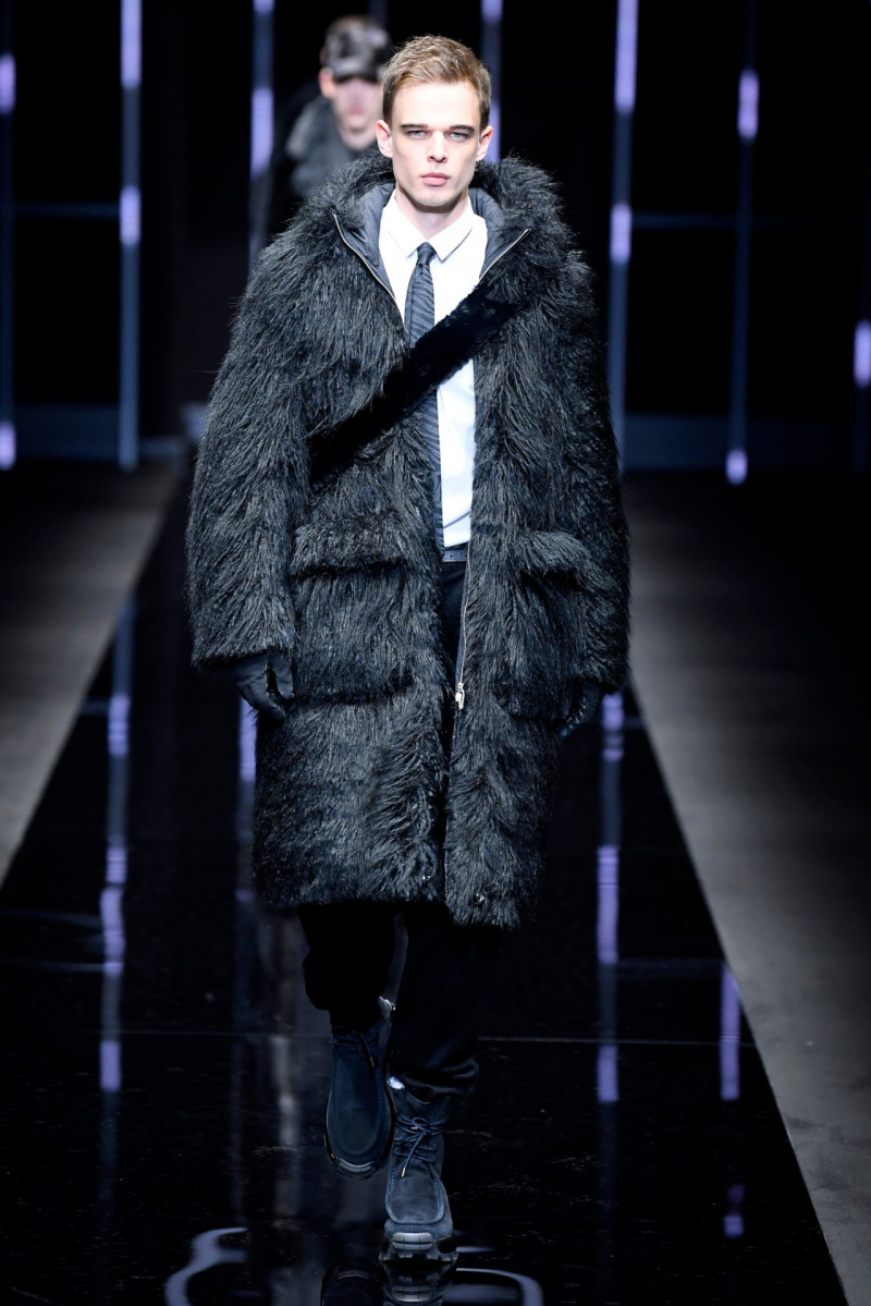 Andre Bona featured in  the Emporio Armani fashion show for Autumn/Winter 2019