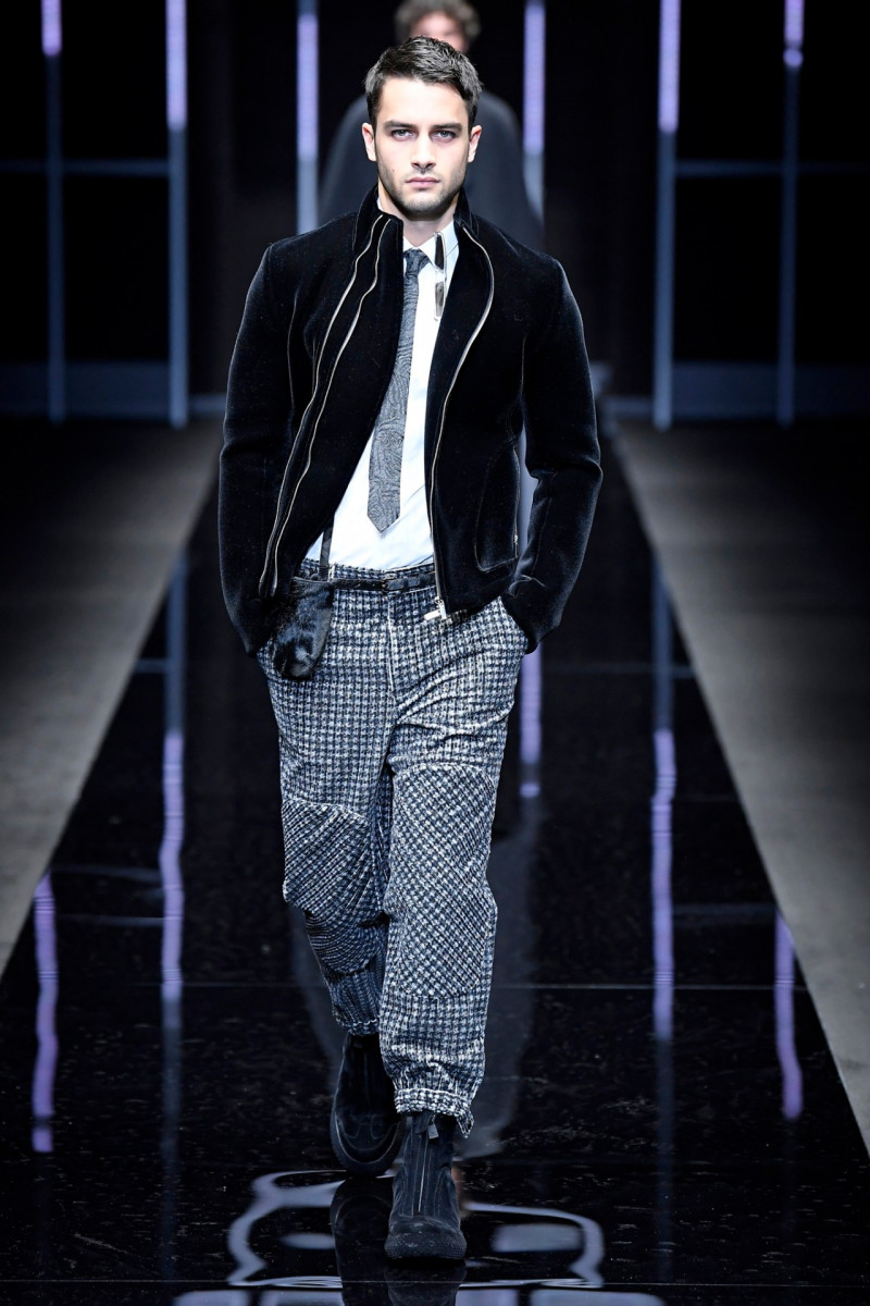 Aleksandar Rusic featured in  the Emporio Armani fashion show for Autumn/Winter 2019