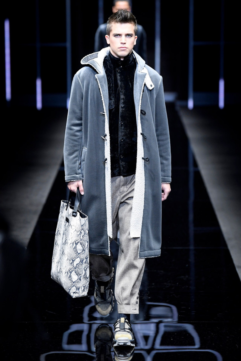 River Viiperi featured in  the Emporio Armani fashion show for Autumn/Winter 2019