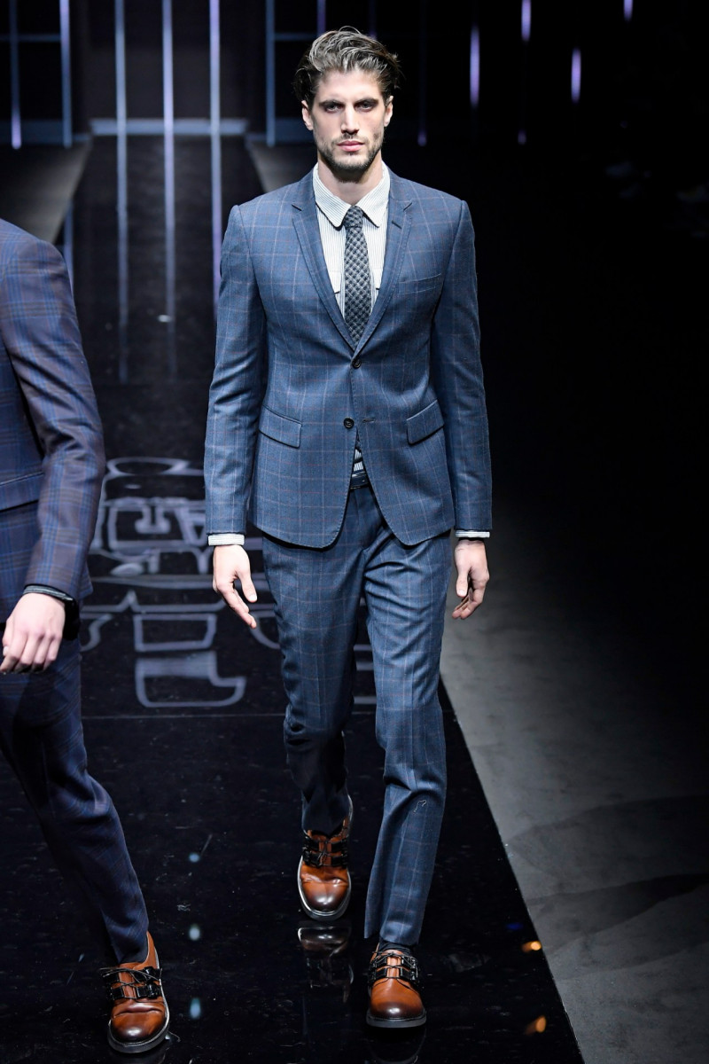 Santiago Ferrari featured in  the Emporio Armani fashion show for Autumn/Winter 2019