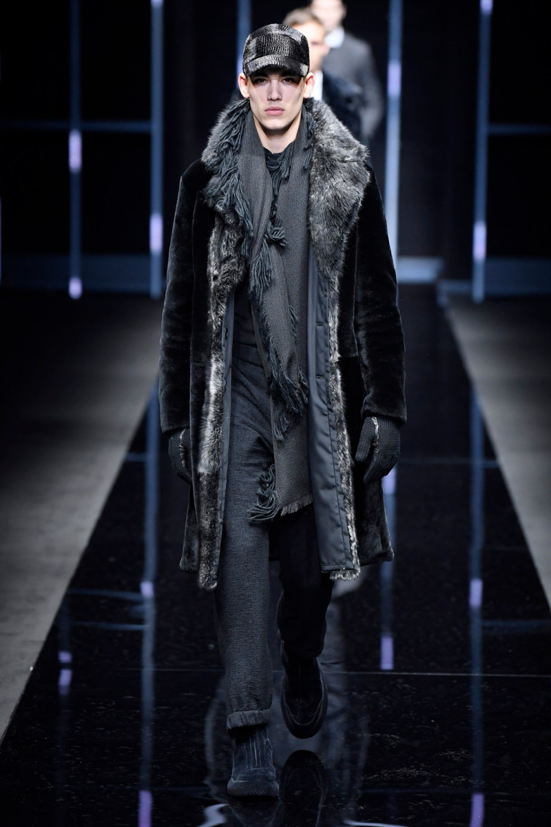 Finn Hayton featured in  the Emporio Armani fashion show for Autumn/Winter 2019