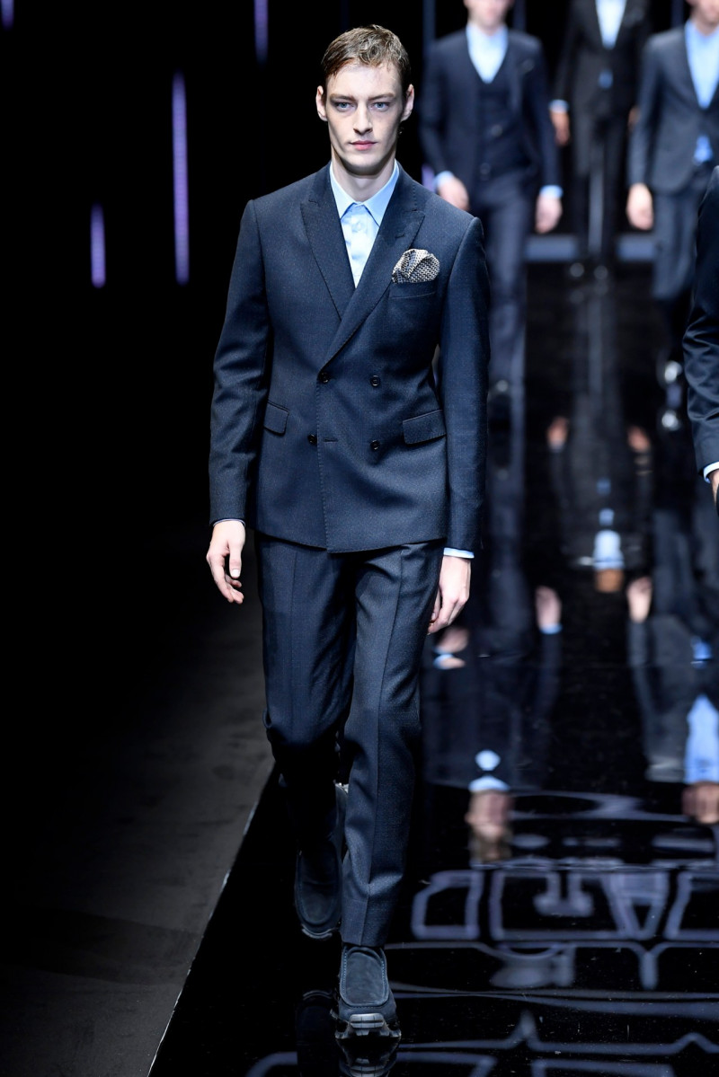 Roberto Sipos featured in  the Emporio Armani fashion show for Autumn/Winter 2019