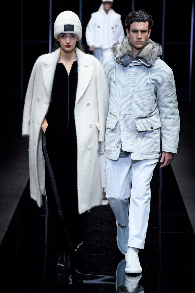 Mattia Narducci featured in  the Emporio Armani fashion show for Autumn/Winter 2019