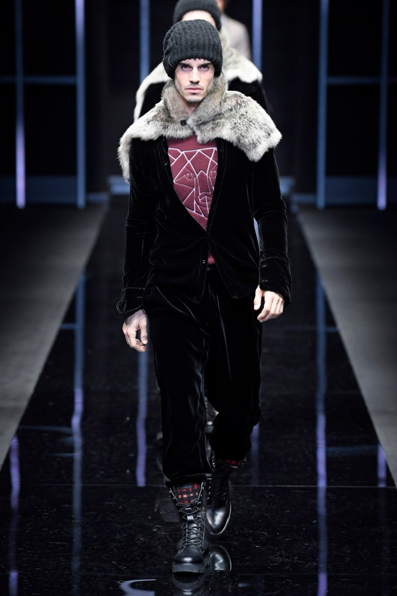 Alessio Wilms featured in  the Emporio Armani fashion show for Autumn/Winter 2019