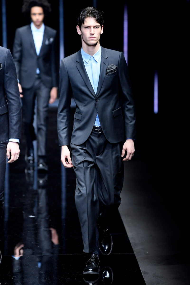 Justin Eric Martin featured in  the Emporio Armani fashion show for Autumn/Winter 2019