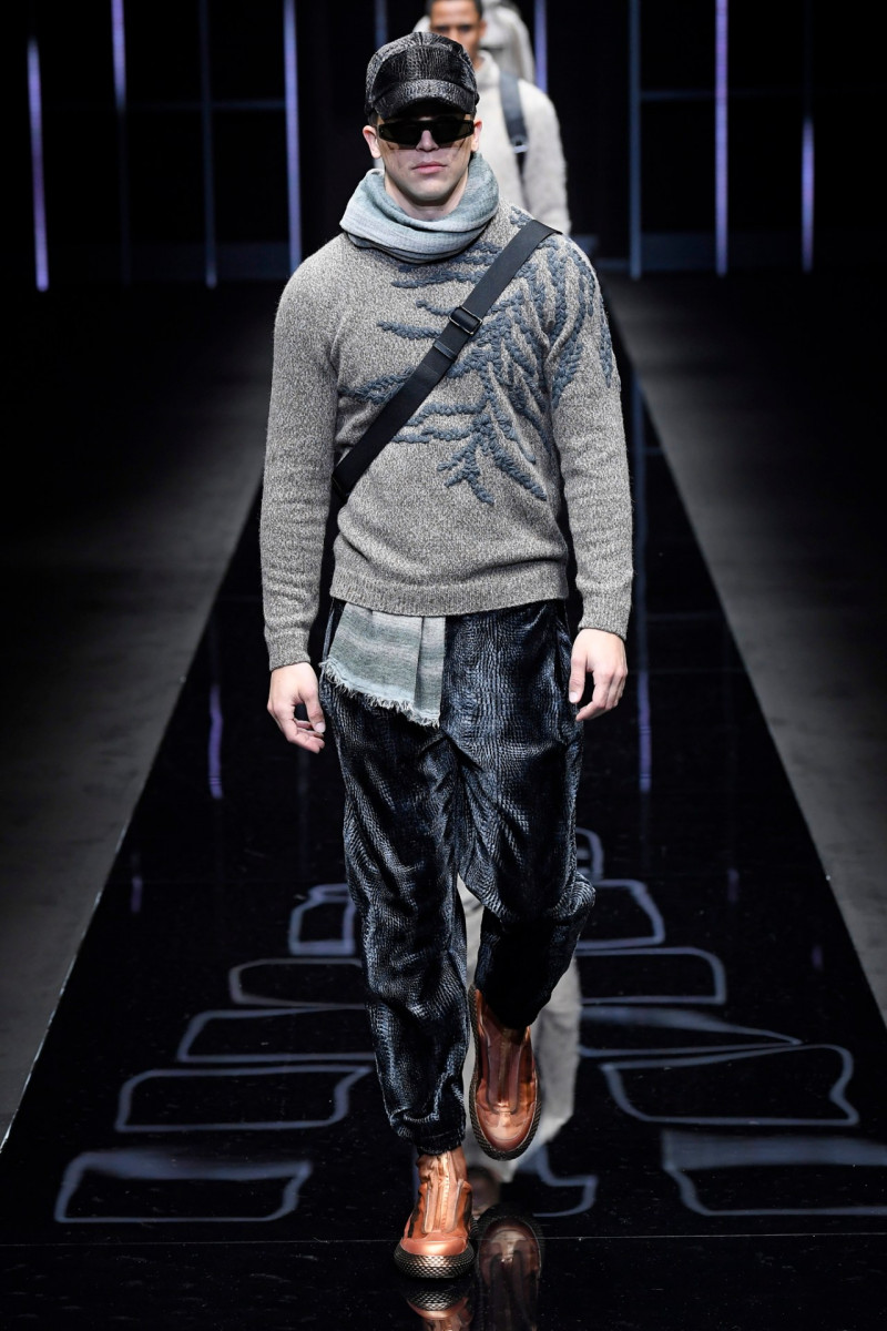 River Viiperi featured in  the Emporio Armani fashion show for Autumn/Winter 2019