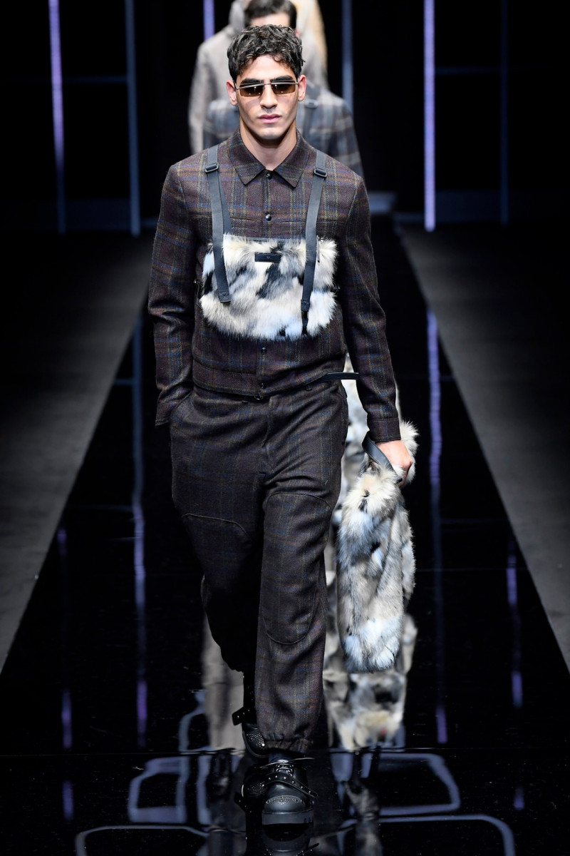 Jhonattan Burjack featured in  the Emporio Armani fashion show for Autumn/Winter 2019